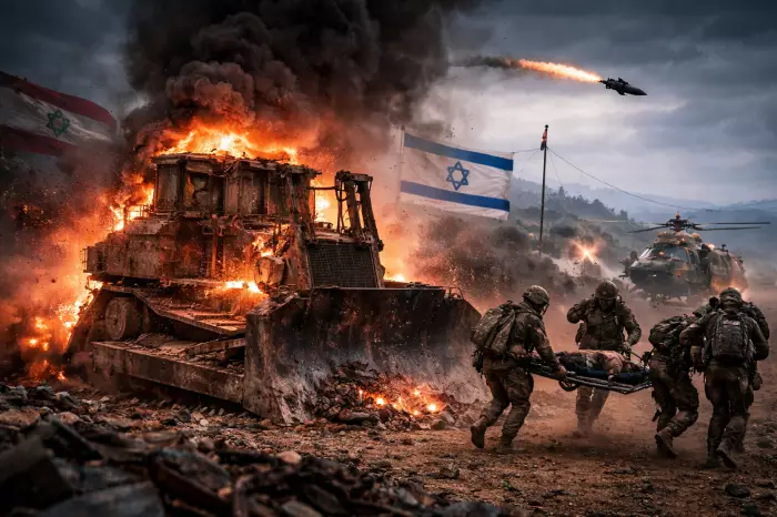 صاروخ "كورنيت" يُحول جرافة عسكرية إسرائيلية إلى هدف مشتعل في جنوب لبنان ويوقع قتلى في صفوف الجيش الصهيوني