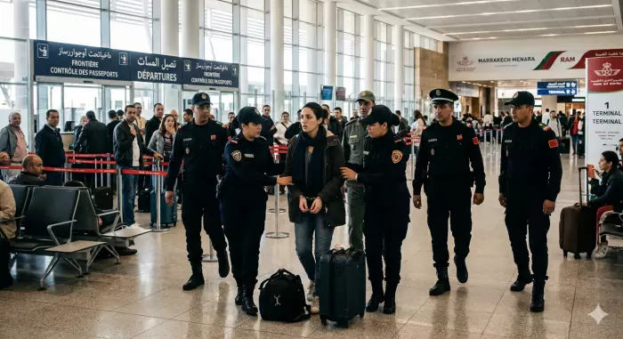 من مطار مراكش إلى التحقيق القضائي.. تفاصيل توقيف فرنسية من أصول جزائرية بسبب محتويات رقمية أثارت الجدل