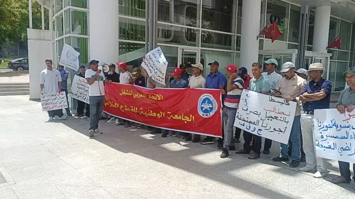 العمال الزراعيون ضحايا الشراكات على أراضي الدولة الفلاحية يحتجون بالرباط