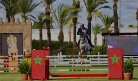 فريد أمنزار يسطع في سماء الفروسية المغربية تتويج ملكي في مباراة القفز على الحواجز ثلاث نجوم