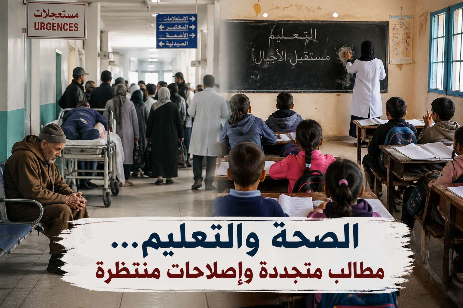 الضغط على قطاعي الصحة والتعليم يتجدد في النقاش العمومي