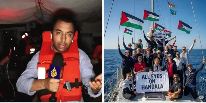 تفاصيل اختطاف الصهاينة لسفينة حنظلة واعتقال 21 ناشطا حقوقيا من بينهم صحافي الجزيرة وصحافي أمريكي 