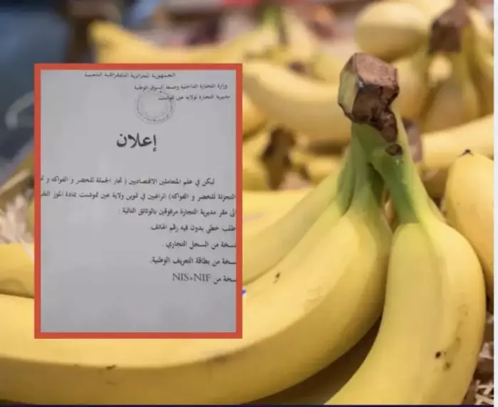 قصة "جمهورية الموز" مع تقنين هذه المادة الحيوية وتقييد التجارة فيها بالجزائر  إلا بشروط صارمة .